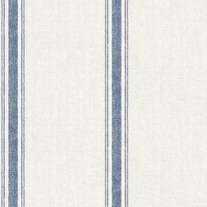 Blue Linette Fabric Stripe Wallpaper - Soft Fabric Feel & Vertical Stripes for Small Spaces